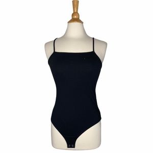 Wild Fable Black bodysuit Size Large never worn Minimalist Square Neck 1EA6